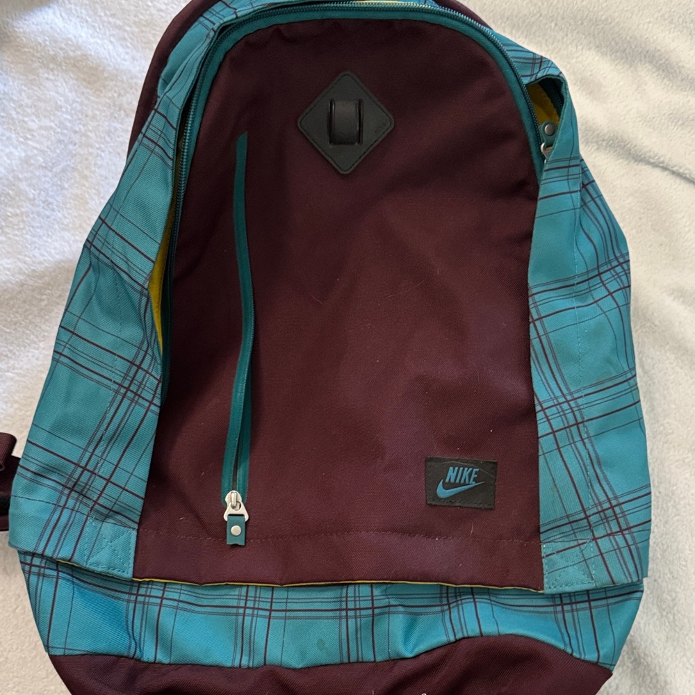 Nike Men's Teal and Maroon Backpack